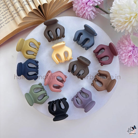 Mini Matte Hair Claw Clips – Assorted Colours (Pack of 2)