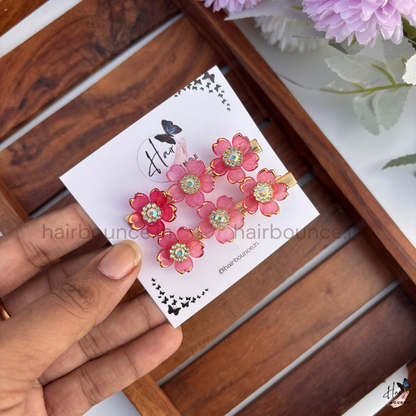 Blush Charm Hair Clip Set