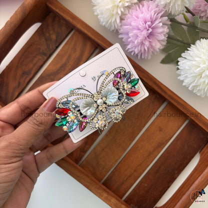 Opaline Monarch Butterfly Bar Clip