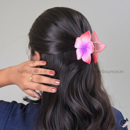 Dual Colour Matte Flower Hair Claw - Large