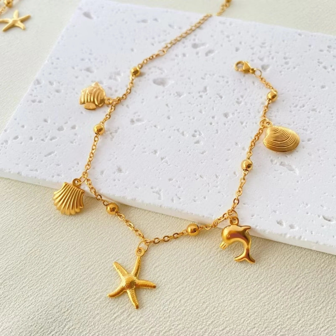 Golden Ocean Charm Bracelet