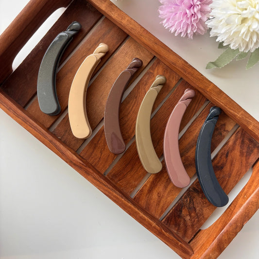 Shiny Neutral Curve Banana Clip - Medium