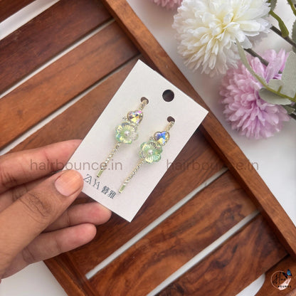 Elegant Crystal Flower Drop Hair Pins