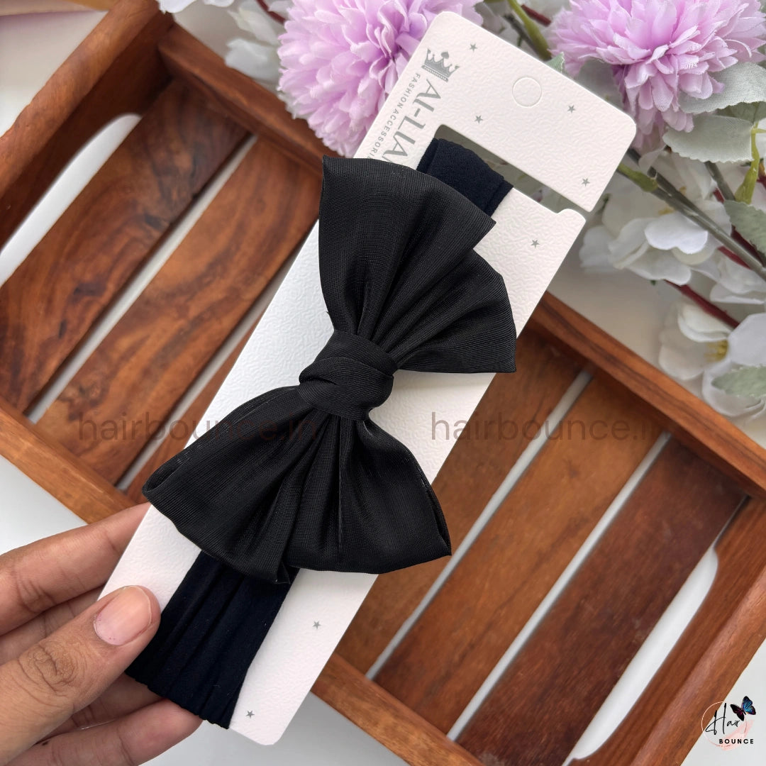 Luxe Satin Bow Newborn Baby Nylon Headband