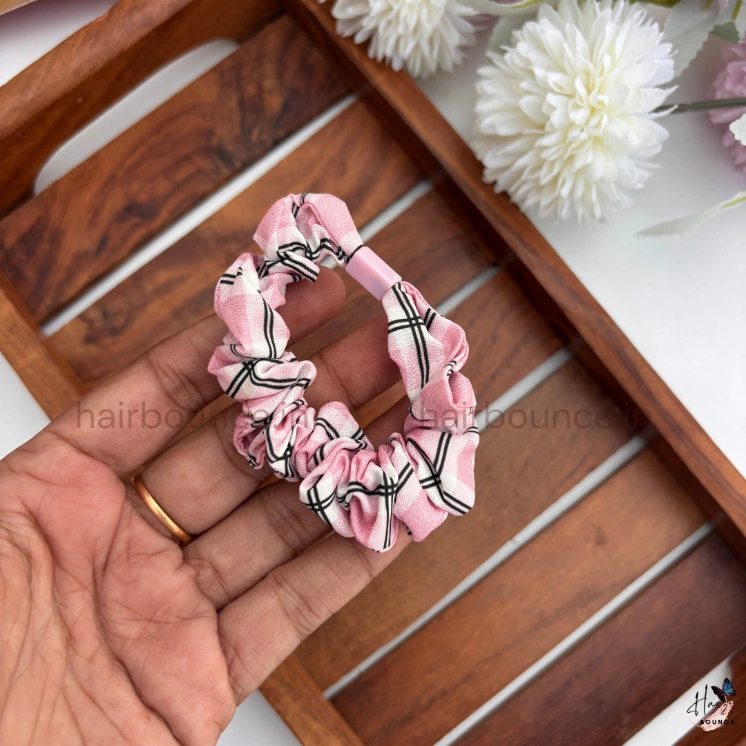 Pastel Checkered Scrunchie Hair Tie