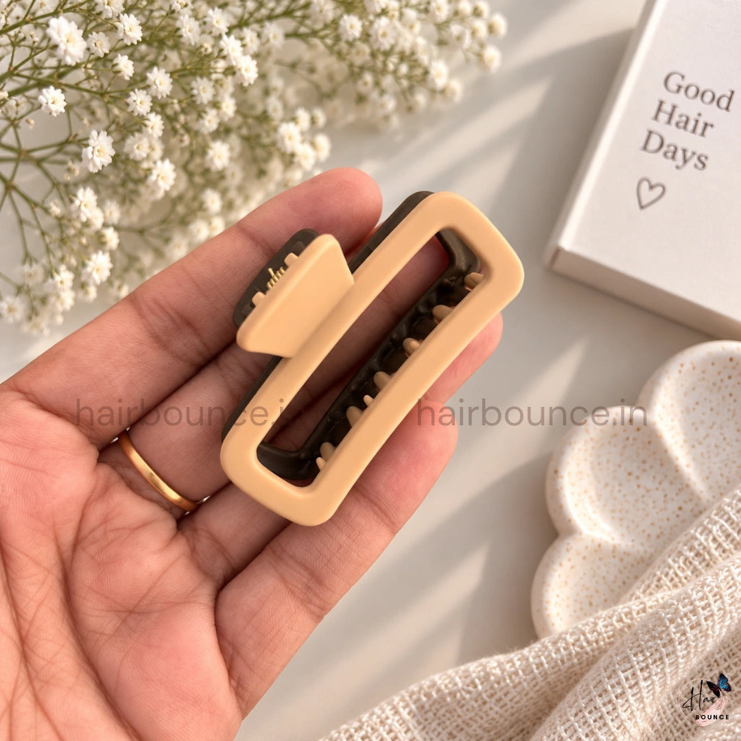 Dual Colour Rectangle Hair Claw - Medium
