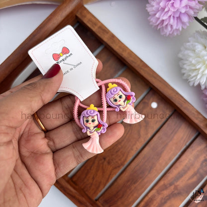 Princess Character Hair Ties for Girls – Pack of 2