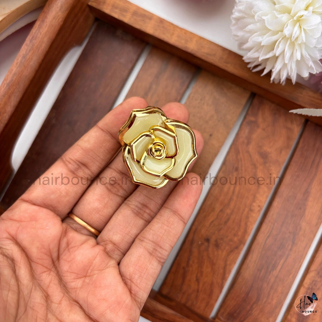 Golden Bloom Rose Hair Claw – Small