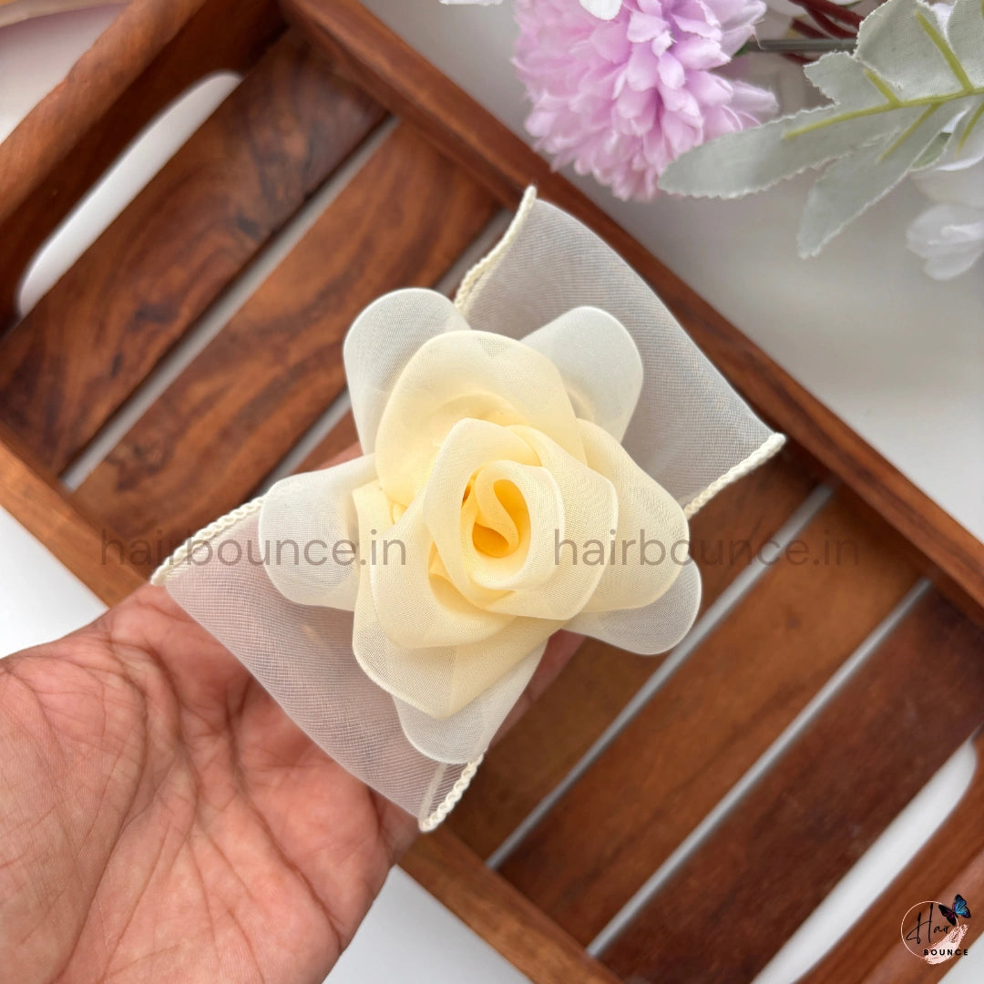 Rosette Grace Organza Bow Hair Clip