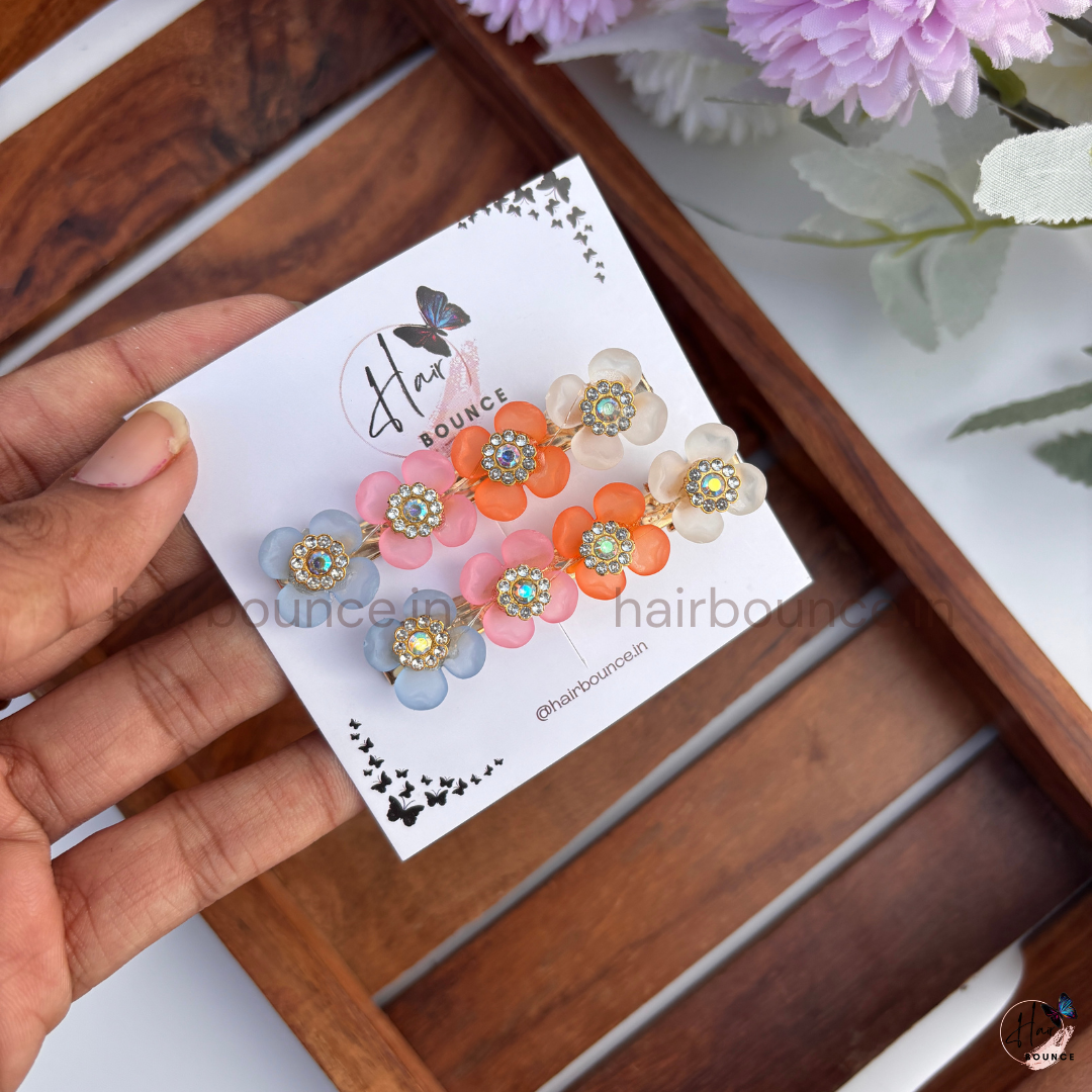 Blush Charm Hair Clip Set