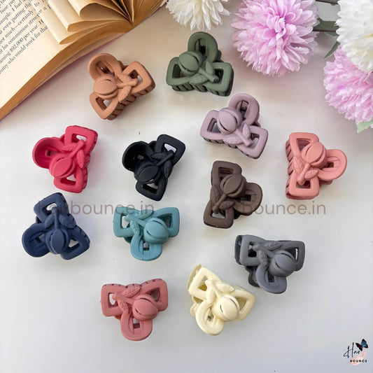 Tulip Charm Mini Hair Claw Set – Pack of 2 (Assorted Colours)