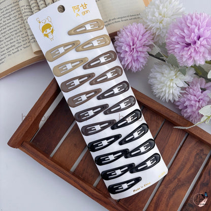 Medium Snap Hair Clips for Women & Girls – Pack of 20 | Colorful & Neutral Hair Accessories