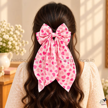Fairytale Hearts Tail Bow Hair Clip – Baby Pink