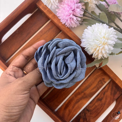 Rose Bloom Fabric Hair Claw – Large