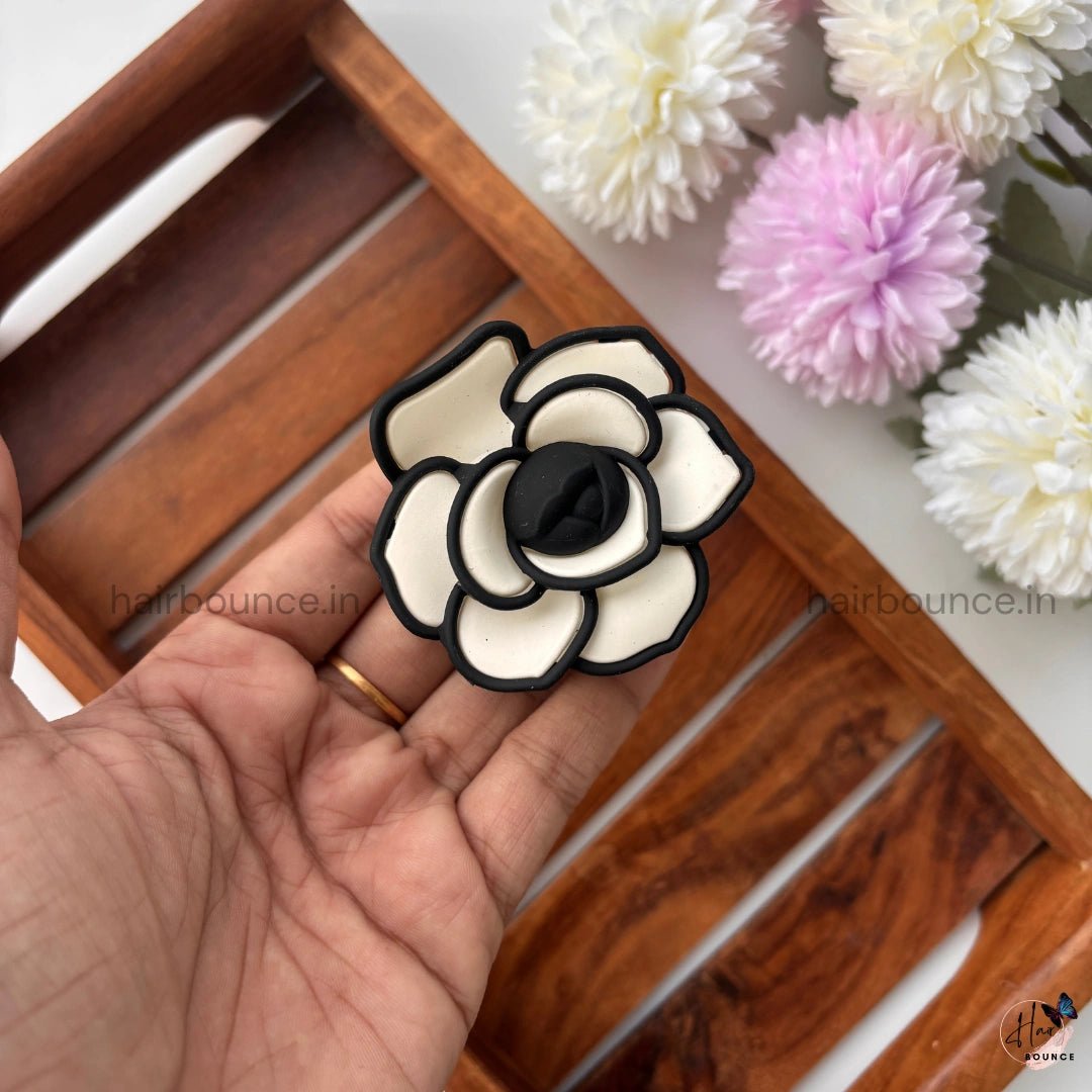 Elegant Rose Bloom Hair Claw Clip – Medium