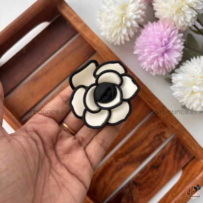 Elegant Rose Bloom Hair Claw Clip – Medium