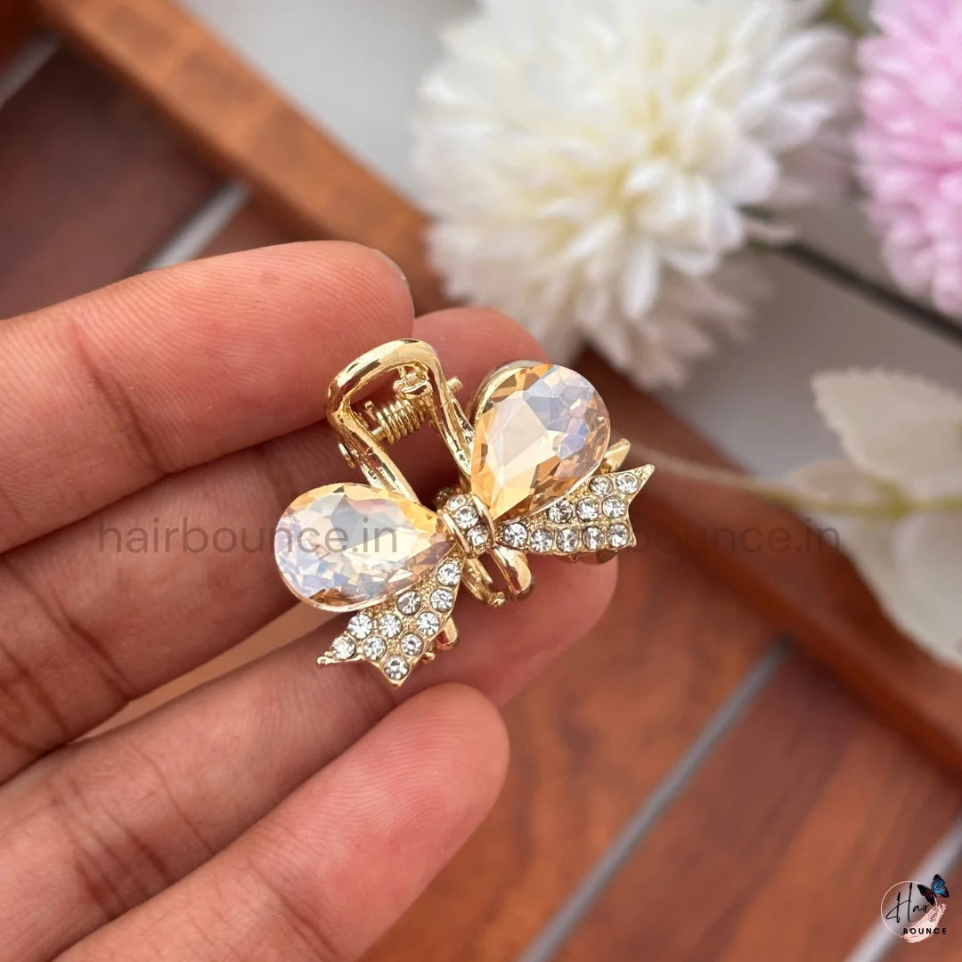 Crystal Bow Mini Hair Claw