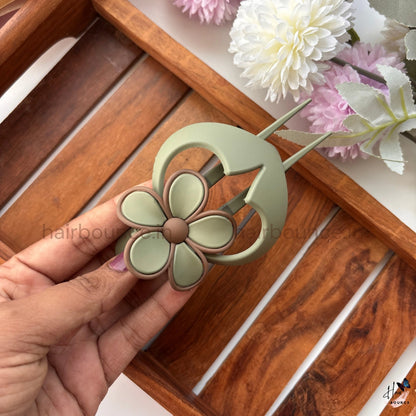 Pastel Blossom Hair Fork Clip - Large
