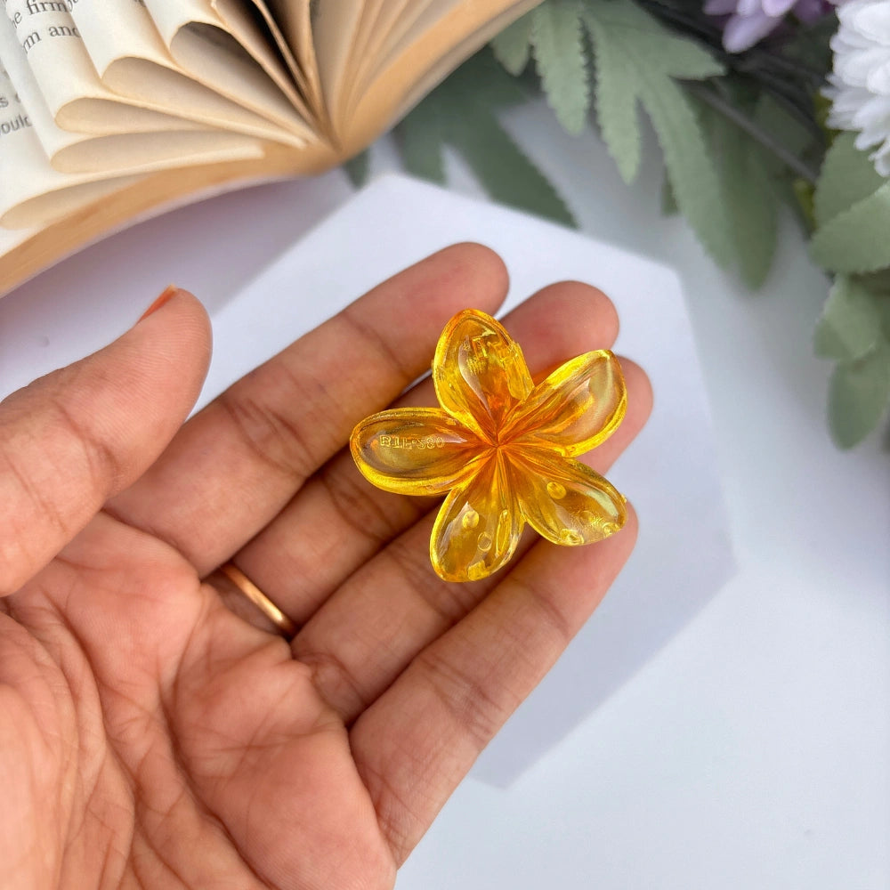 Glassy Flower Hair Claw - Small