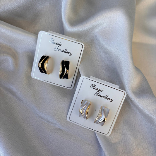 Wave Edge Stud Earrings