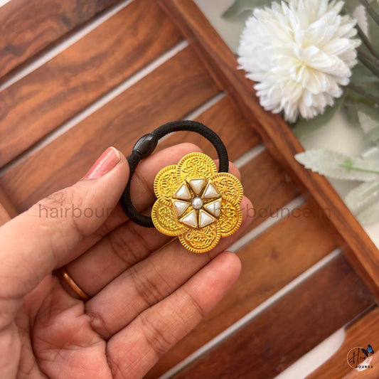 Kundan Floral Hair Tie