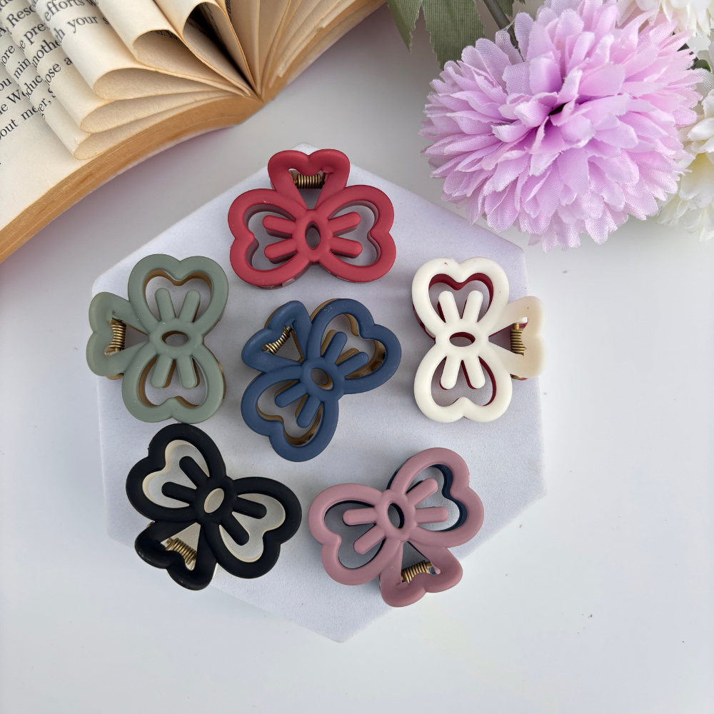 Dual Colour Bow Hair Claw - Small