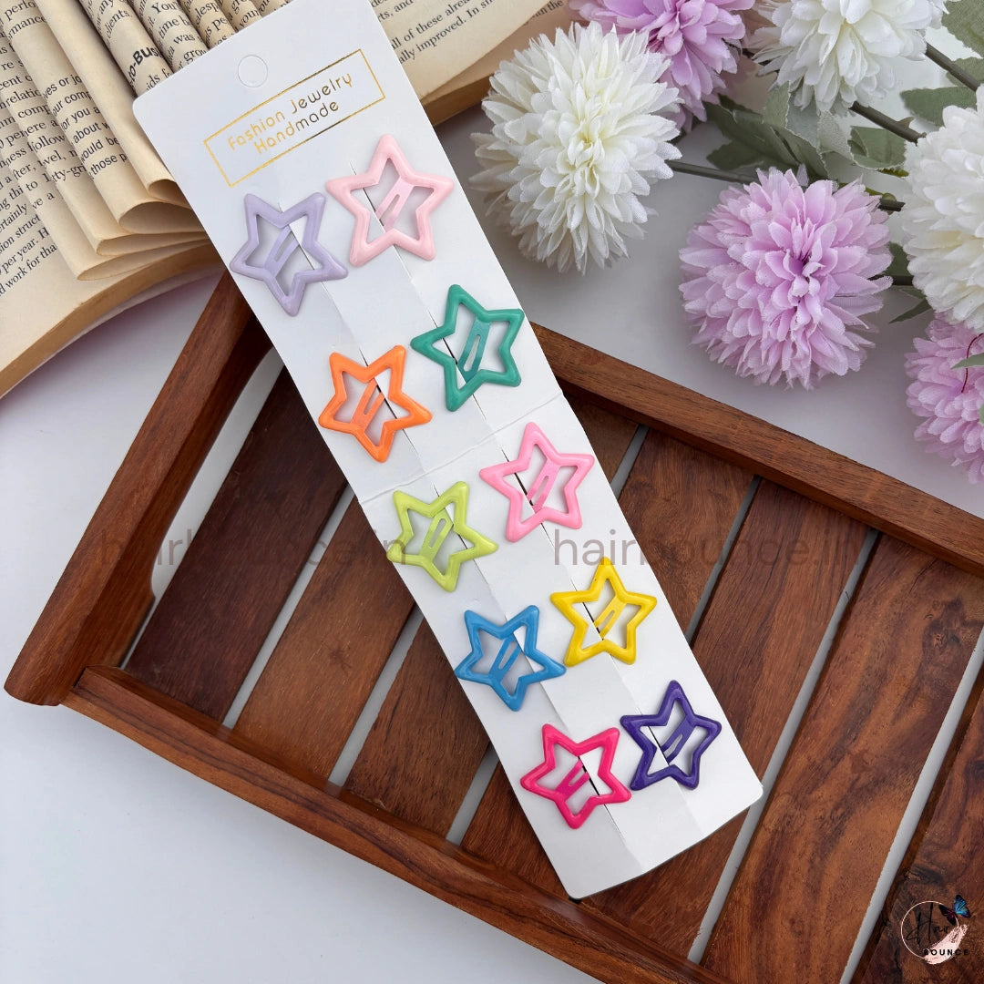 Star Tic Tac Hair Clips - Bright Shades