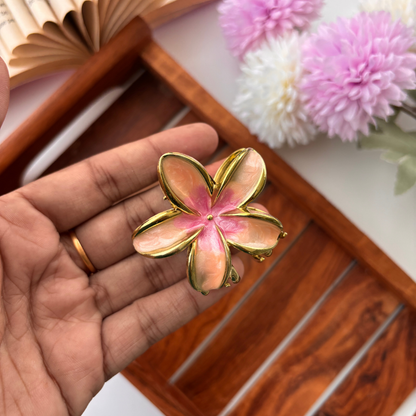 Golden Petal Gloss Hair Claw -  Medium
