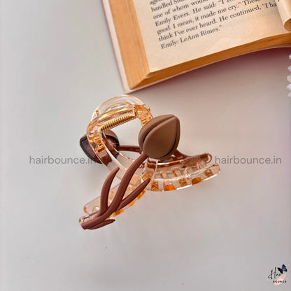 Nude Shade Tulip Twist Hair Claw - Large