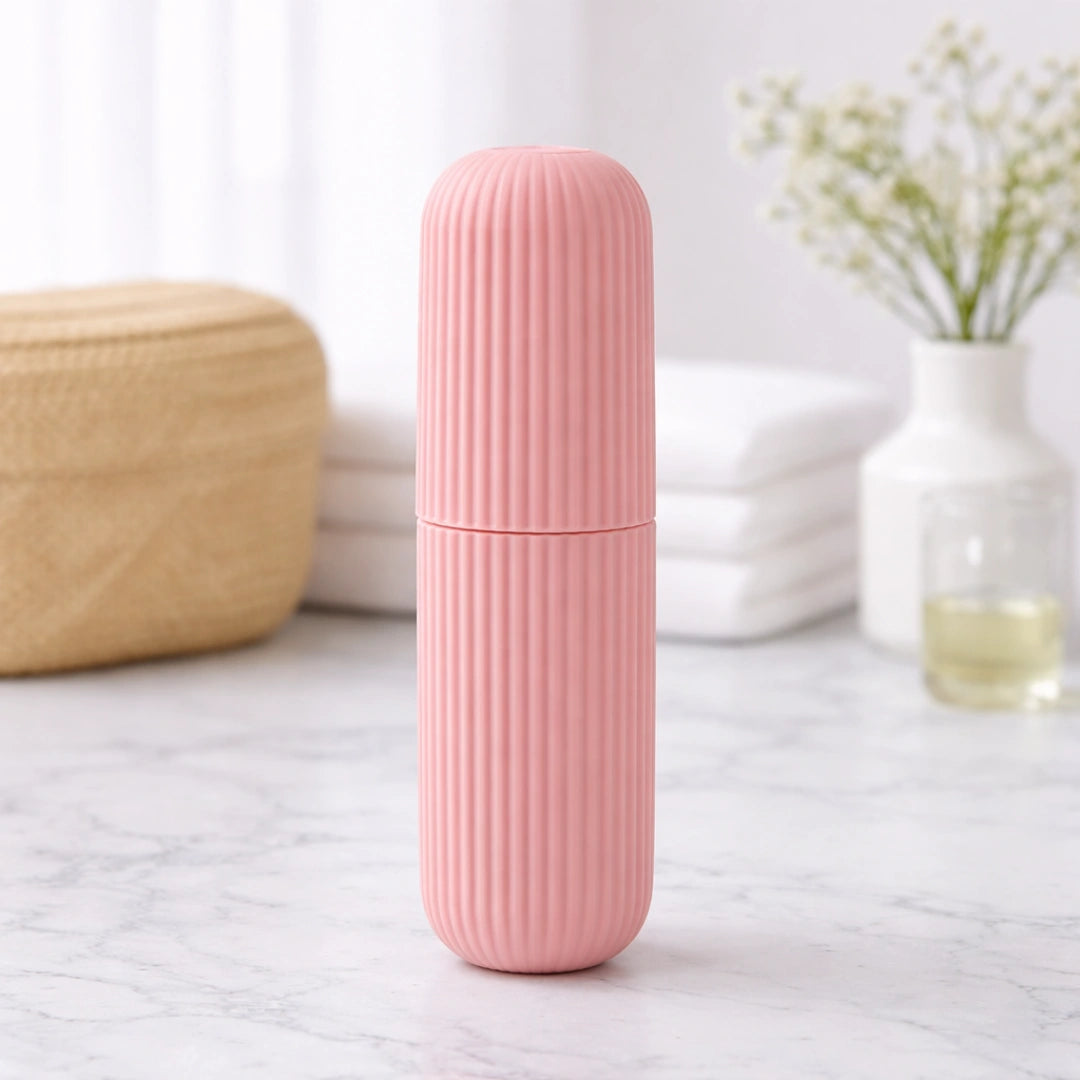 Multipurpose Capsule Bottle Storage Organizer – Portable Travel Case for Toothbrush, Cosmetics & Accessories