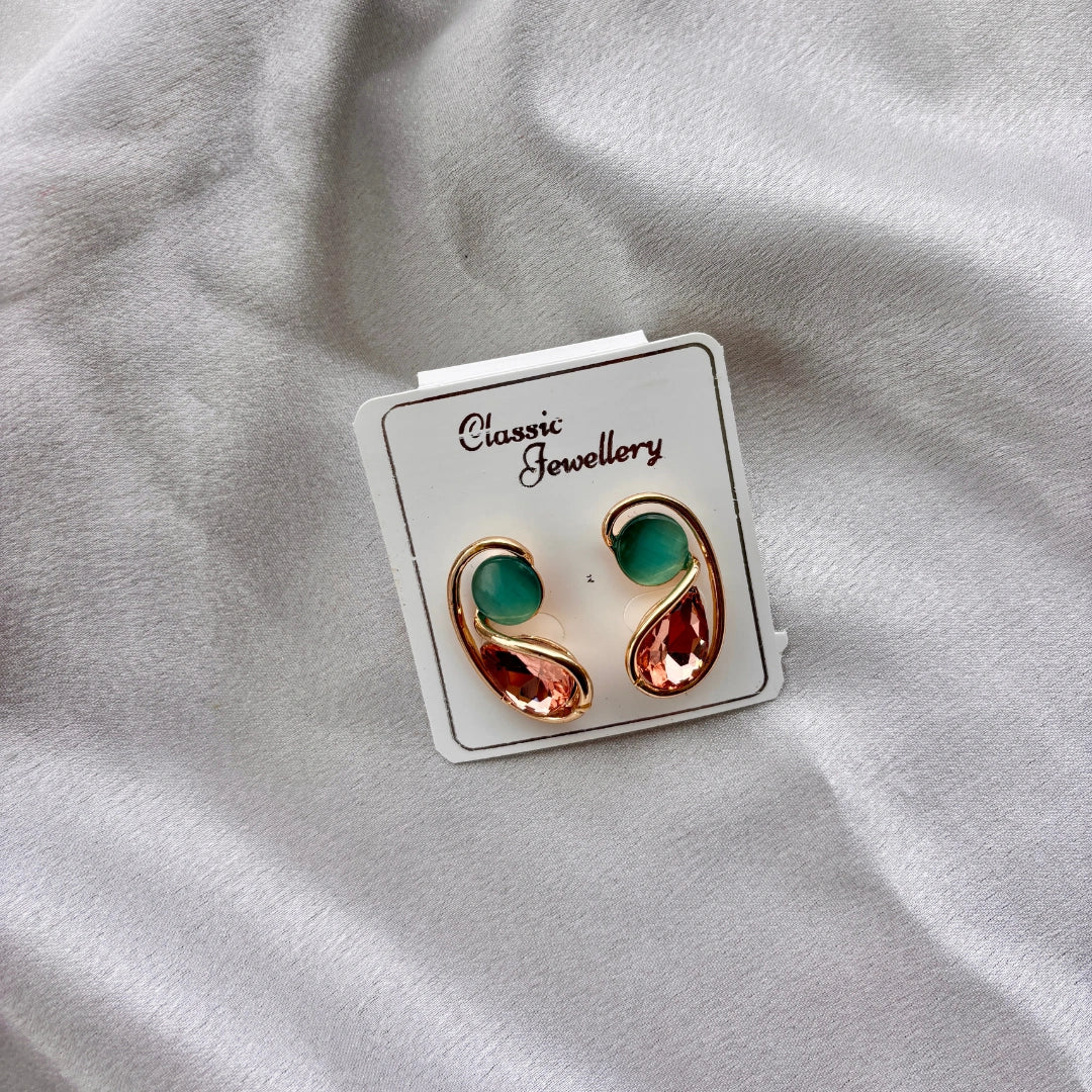 Dual Tone Teardrop Studs
