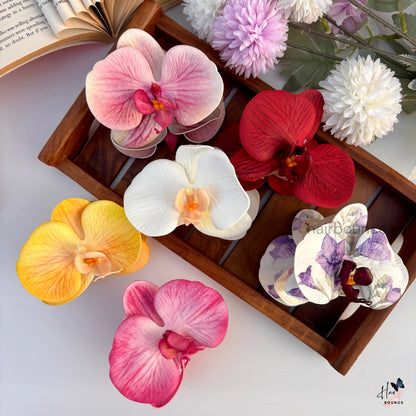 Orchid Bloom Hair Claw – Luxe Floral Edition / Large