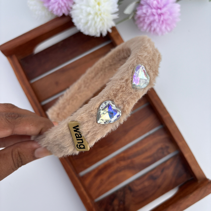 Glam Furry Jewel Headband