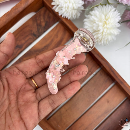 Crystal Blossom Banana Hair Clip – Medium