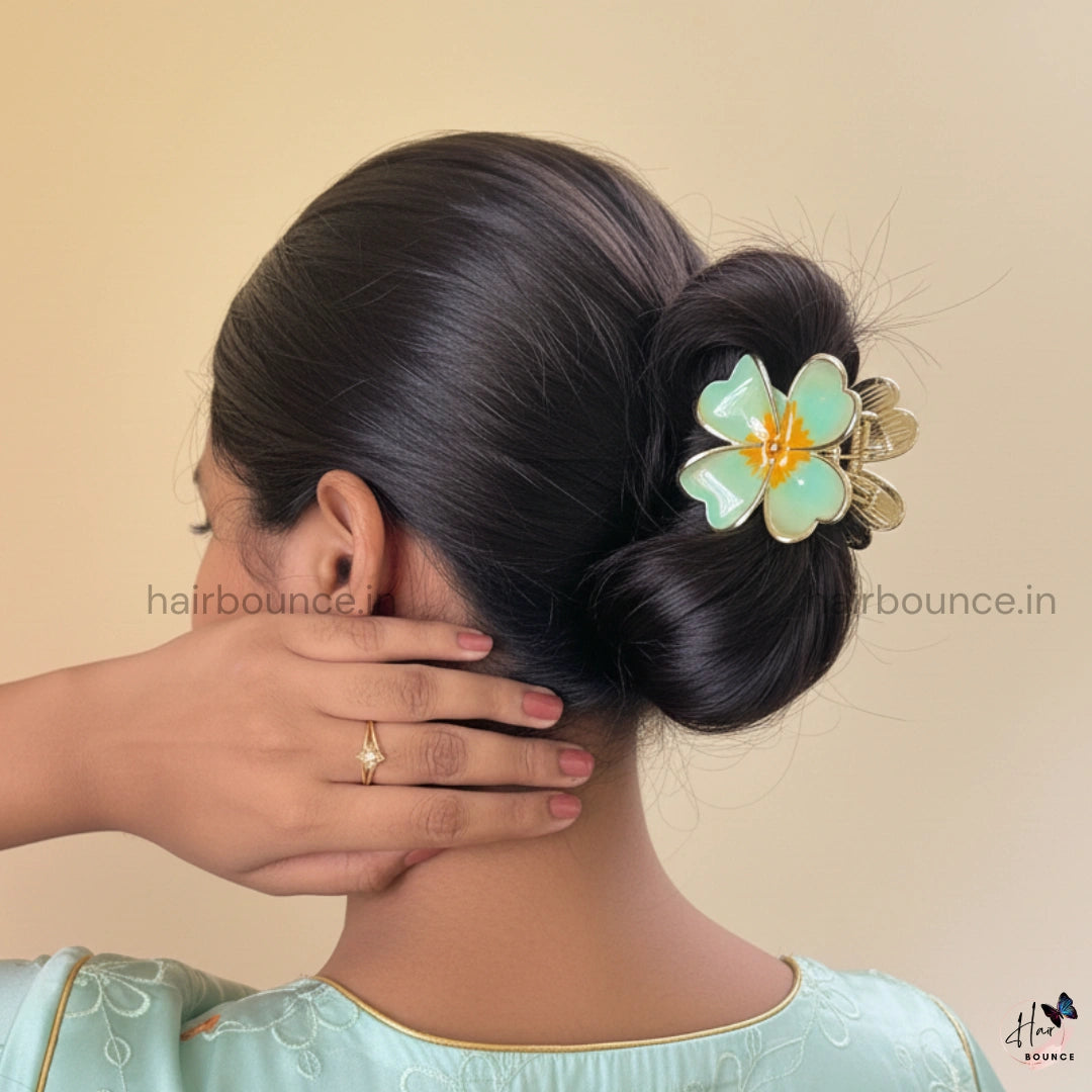 Premium Four Petal Metal Hair Claw - Large