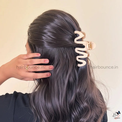 Colourful Zig Zag Smooth Matte Finish Hair Claw - Large