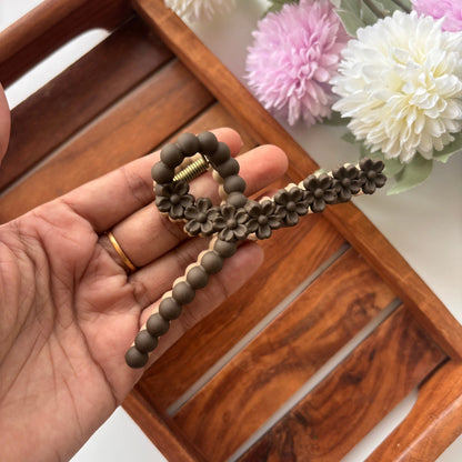 Dual Colour Flower Loop Hair Claw - Large