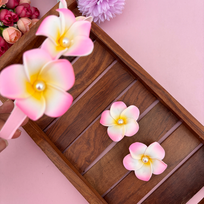 Pearl Flower with Two Alligator Clips