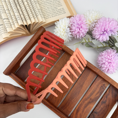Comb Matte Finish Headband - Pack of 2 (Assorted Colours)