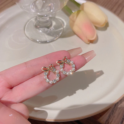 Bow Stone Earrings