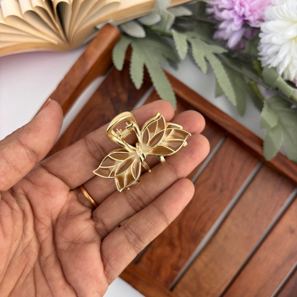 Premium Colourful Knotted Leaf Hair Claw - Medium