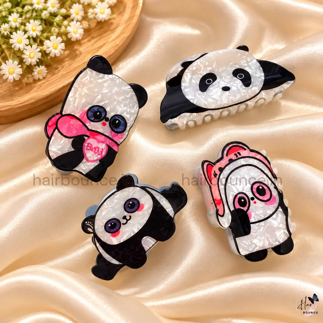 Panda Cuties Hair Claw Clips – Pack of 4 | Large