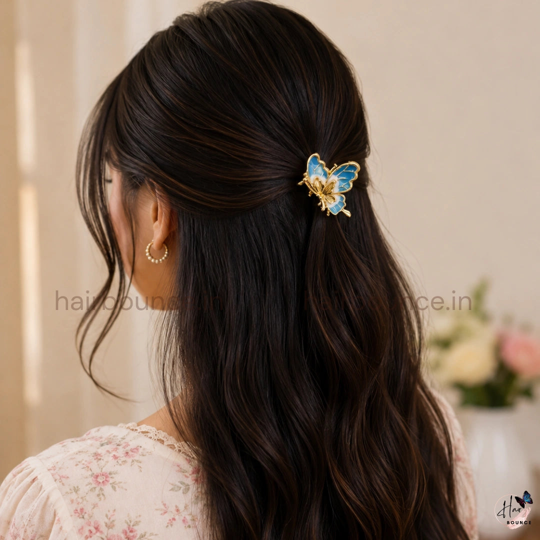 Butterfly Metal Hair Claw Clip - Small