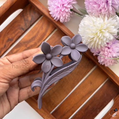 Matte Twin Blossom Vine Hair Claw – Large