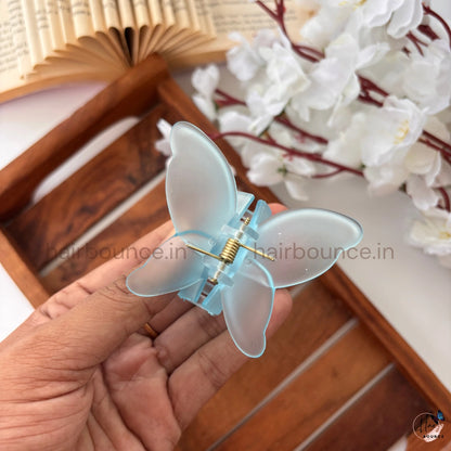 Frosted Butterfly Hair Claw – Medium