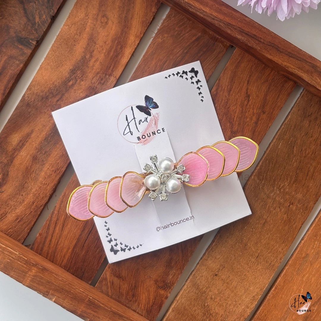 Blush Pearl Bloom Barrette Hair Clip