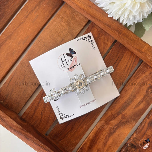 Starlight Floral Crystal Barrette