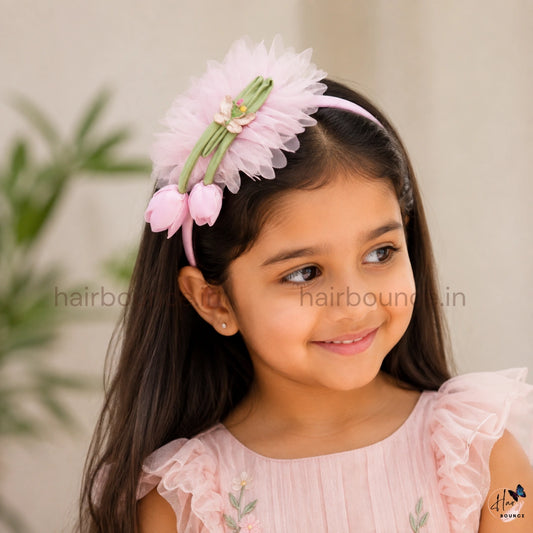 Butterfly Tulip Mesh Floral Headband for Girls