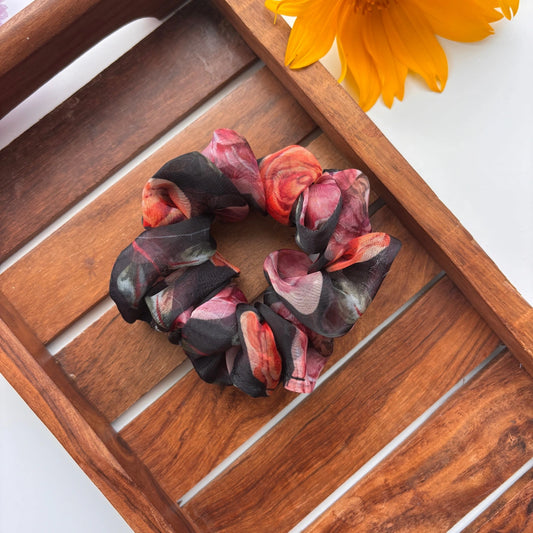 Organza Dusky Rose Scrunchie - Regular