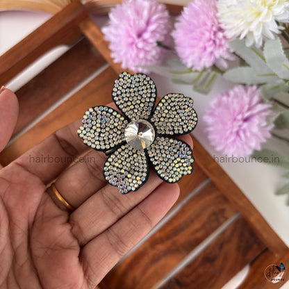 Crystal Bloom Flower Alligator Clip